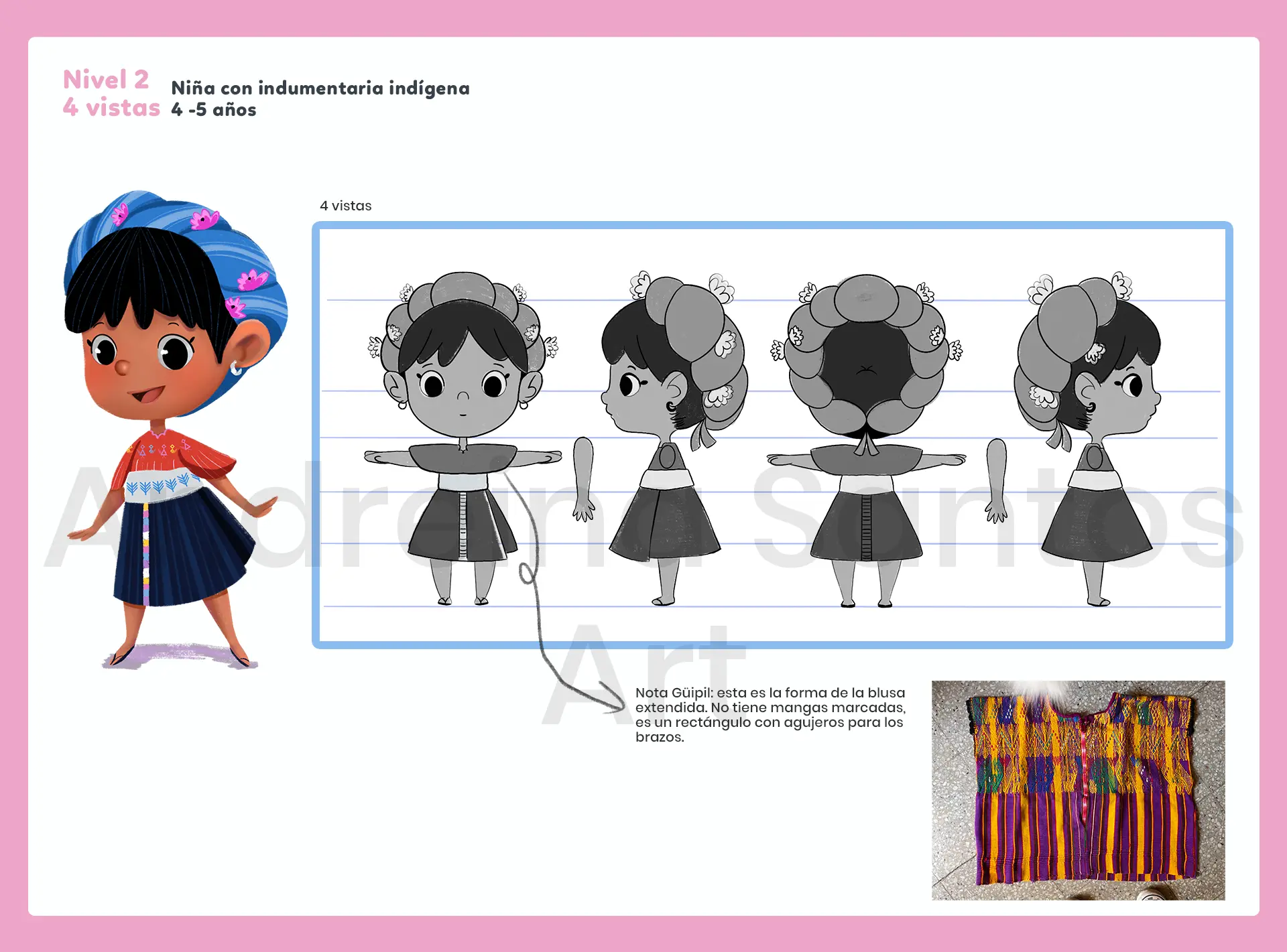 huipil maya kid concept art dibujo andreina santos warex la herencia